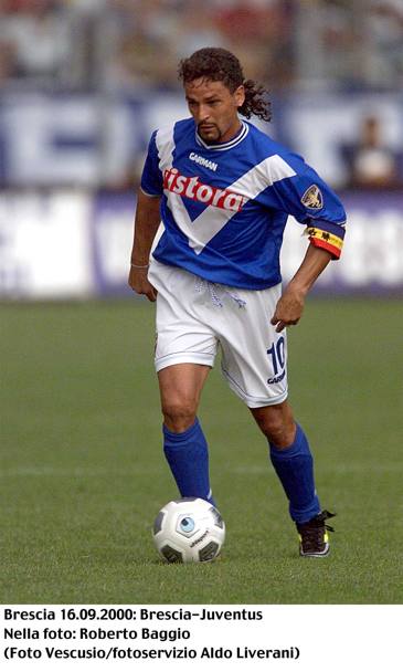 16 Settembre 2000, Baggio durante un’azione di gioco con il Brescia (Aldo Liverani)